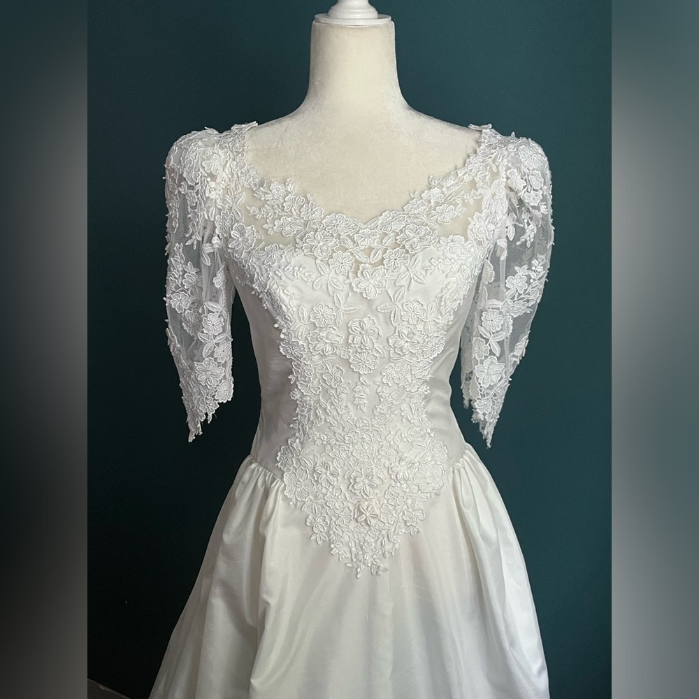 Vintage Silk-blend Pricilla of Boston Wedding Dress sz S